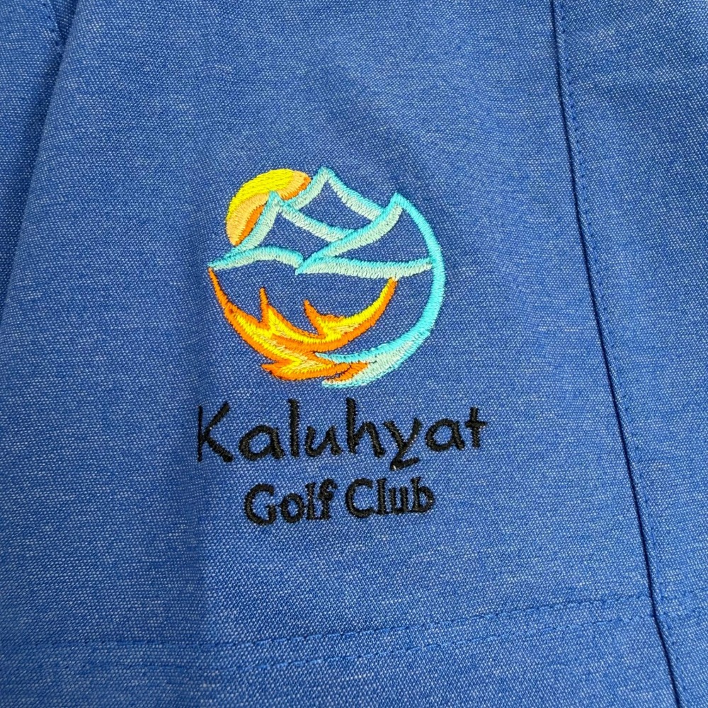 Nike Tiger Woods Polo Shirt Mens Large Blue Dri-FIT Kaluhyat Golf Club Stretch - Picture 4 of 16